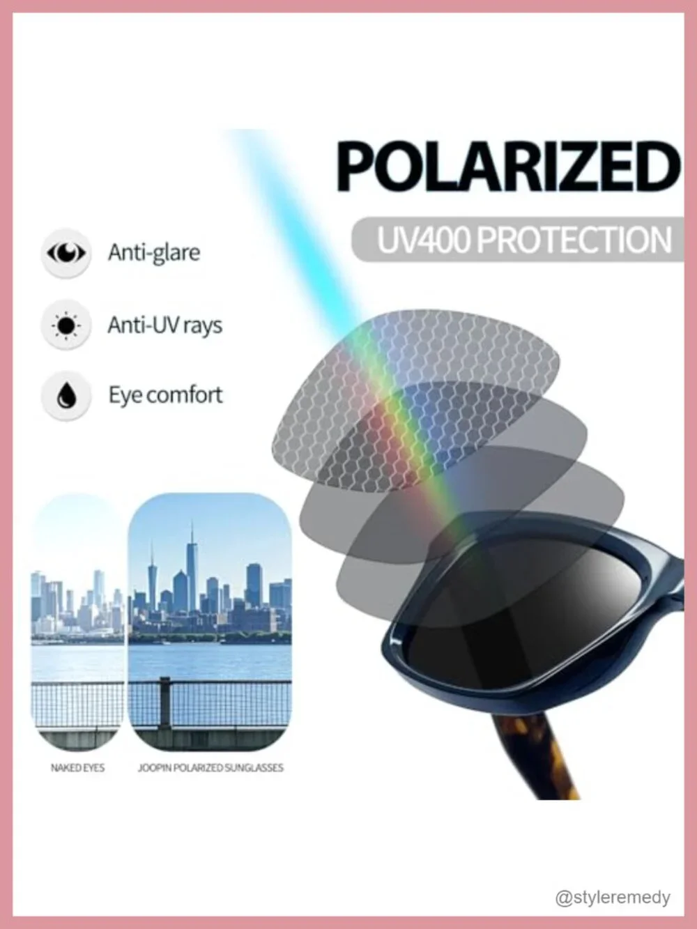 Acetate Square Polarized Sunglasses UV400 Protection